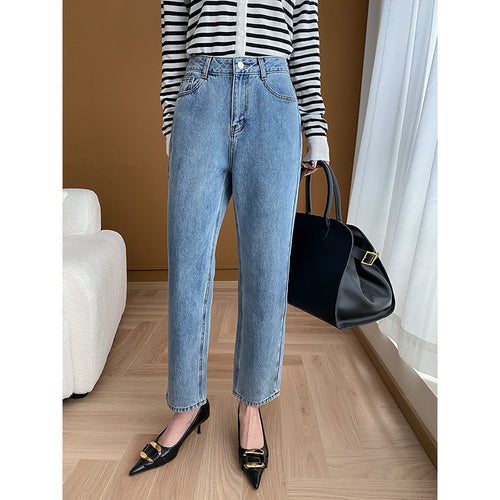 Women's high-waisted jeans with cropped fit Chic & Stil