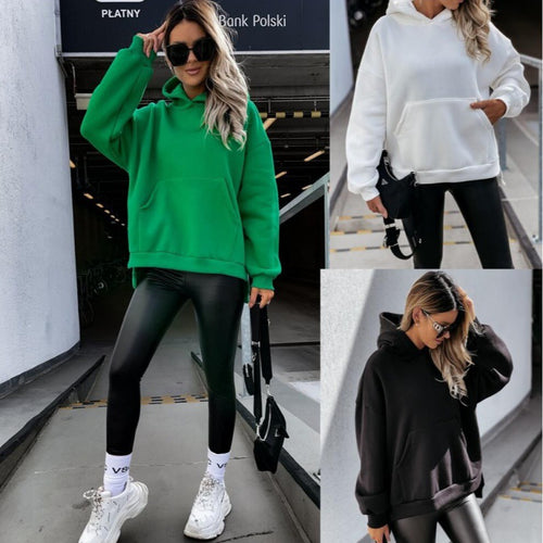 Sweat à capuche oversize pour femmes avec poches kangourou pratiques Chic & Stil