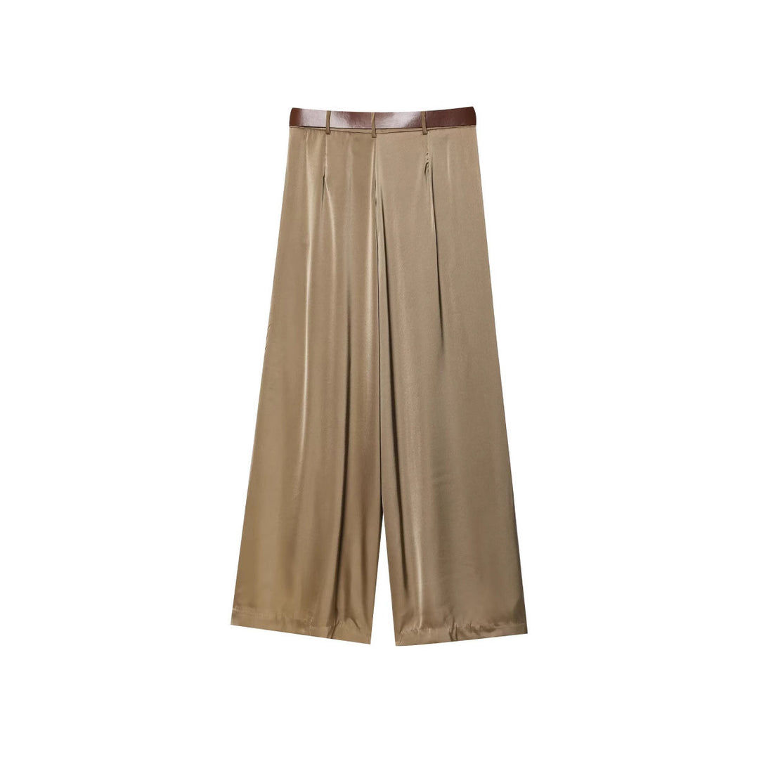 Women elegant wide pant Palazzo with belt Lune London