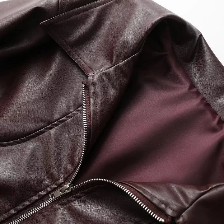 Faux leather jacket for women with a loose fit and casual details Lune London