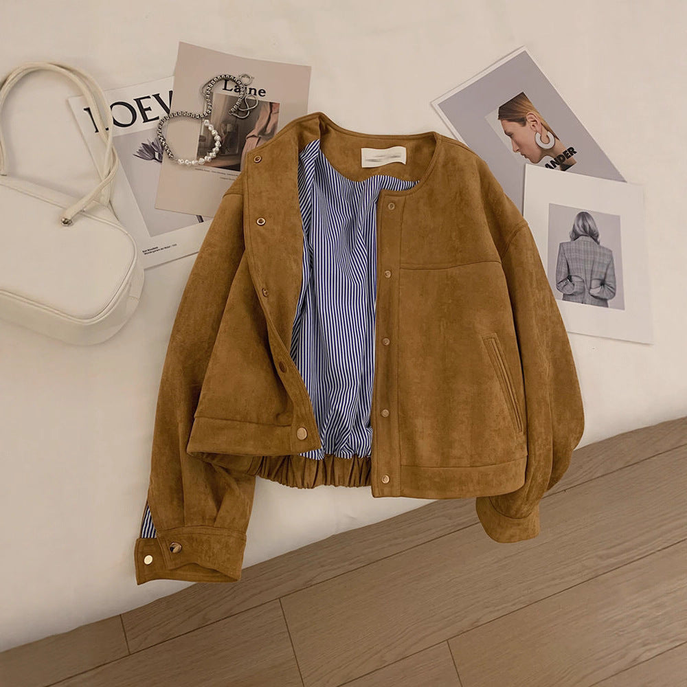 Veste en daim pour femmes avec taille élastique Chic & Stil