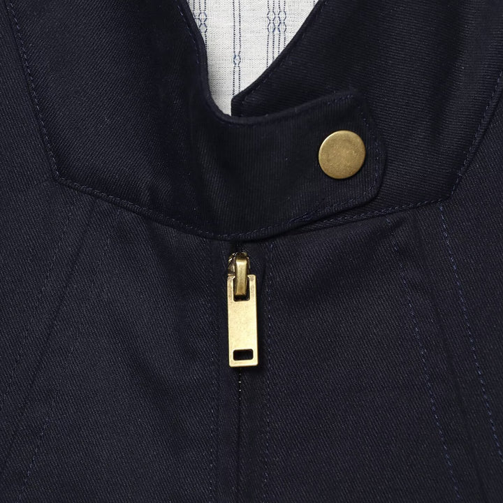 Women's Cropped Boxy Field Jacket with Stand-Up Collar, Patch Pockets and Golden Details Amarae
