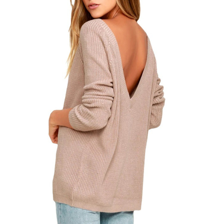 Women’s knit sweater with a deep back neckline and a relaxed fit Lune London