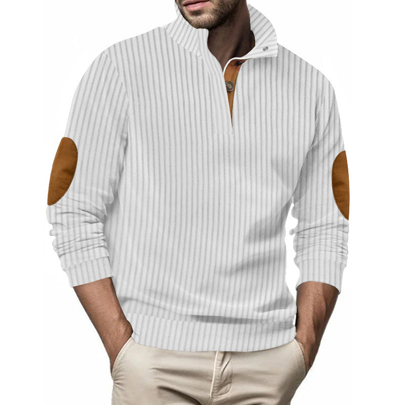Knit sweater for men with a high collar and unique elbow patches Lune London