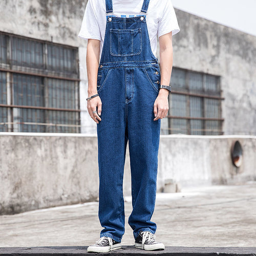 Men's Denim Overalls Loose
