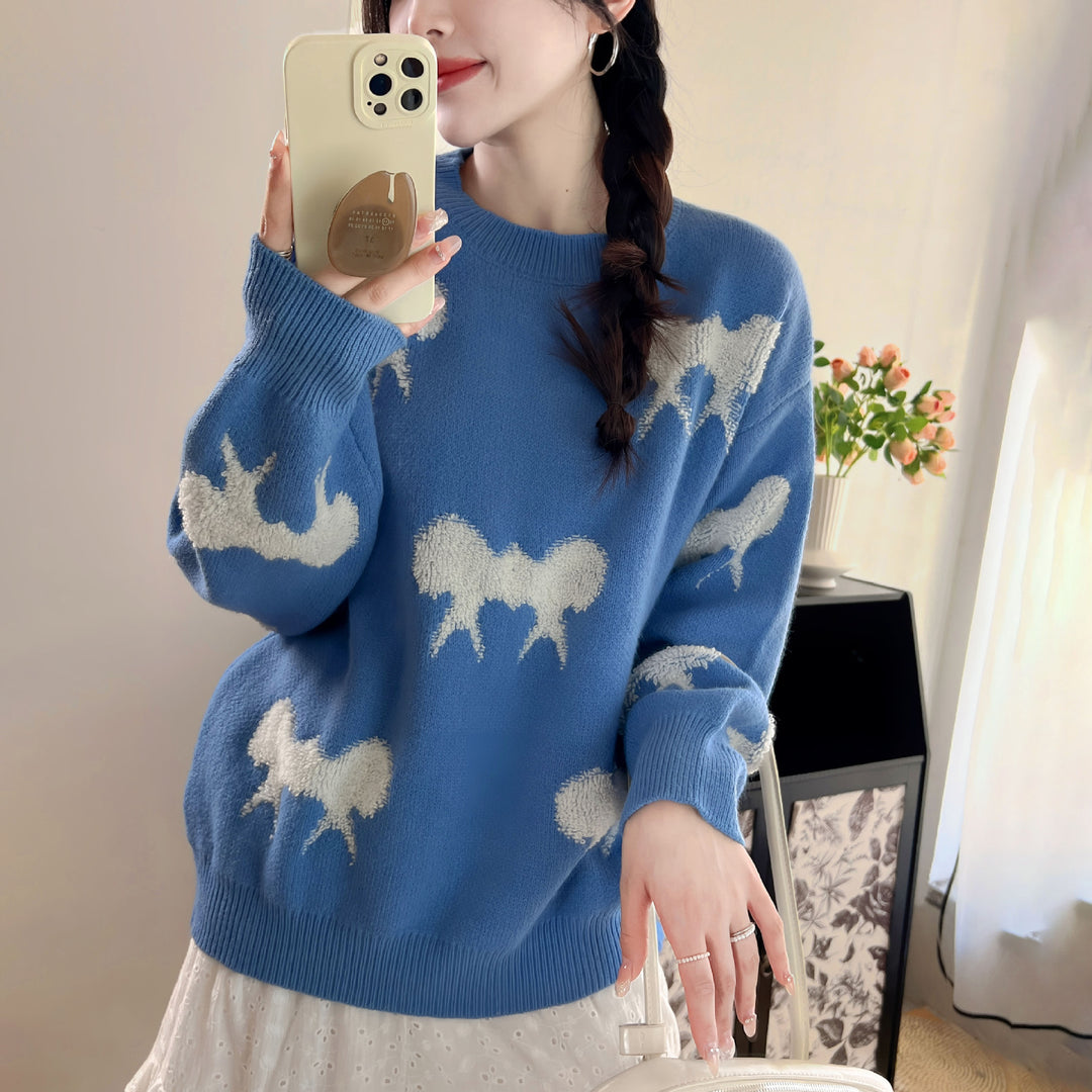 Pull en tricot pour femmes avec motif animal ludique et coupe décontractée Chic & Stil