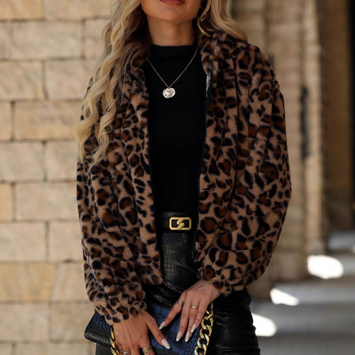 Ladies chic faux fur jacket