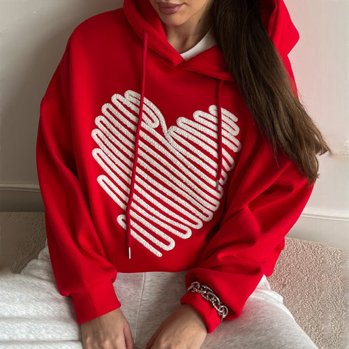 Women's hoodie with a creative heart design and a casual fit Amarae