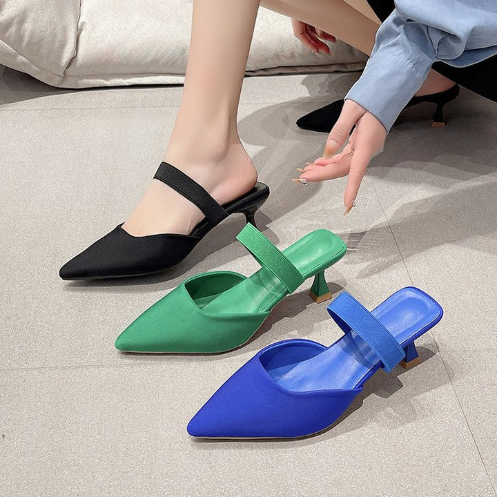Ladies Slingback Pumps with a sleek pointed design and a comfortable heel strap Lune London