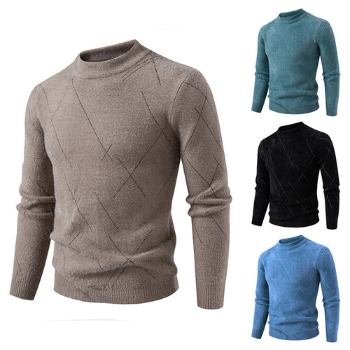 Fine knit sweater for men with a modern cable pattern Amarae