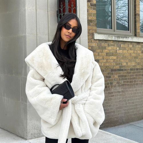 Amarae oversized plush coat for ladies