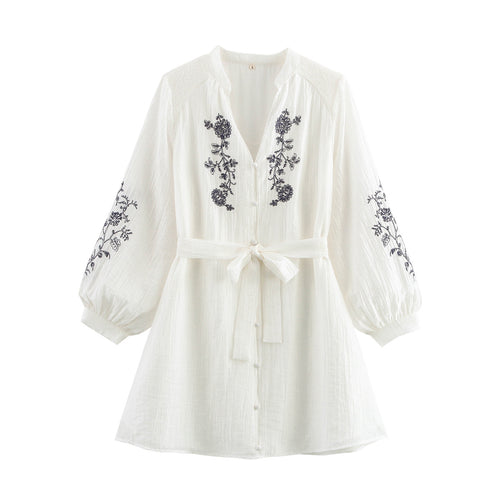 Elegant women's blouse with floral embroidery detail Amarae