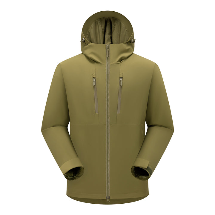 Men's Technical Softshell Jacket with Ergonomic Hood and Vertical Chest Pockets Amarae