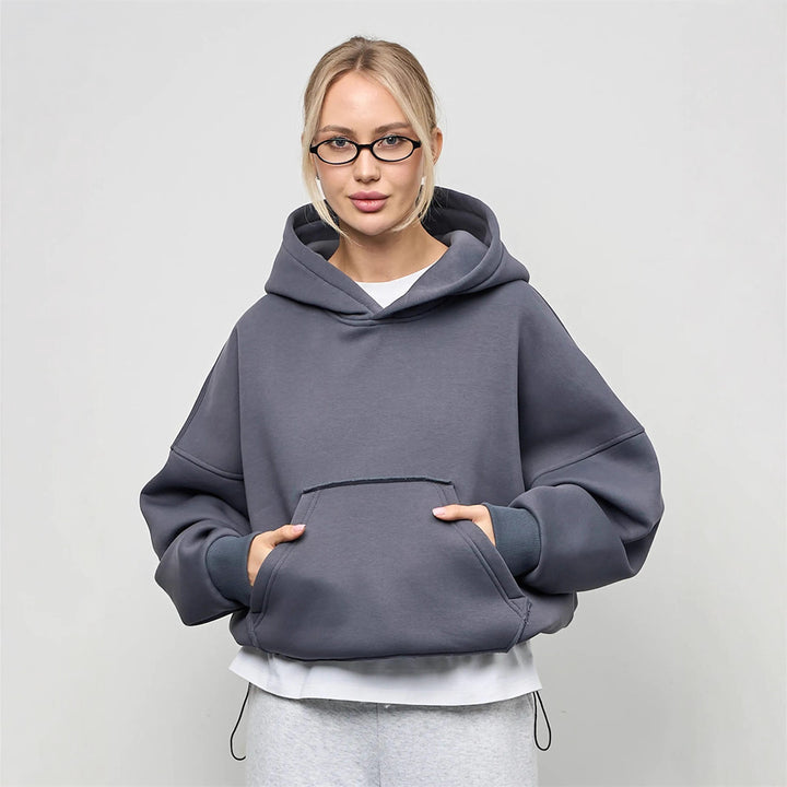 Ladies oversized hoodie with kangaroo pocket and relaxed fit Lune London