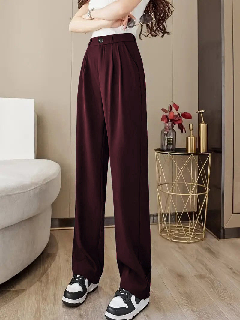 High-waisted pleated wide-leg pants for women Lune London