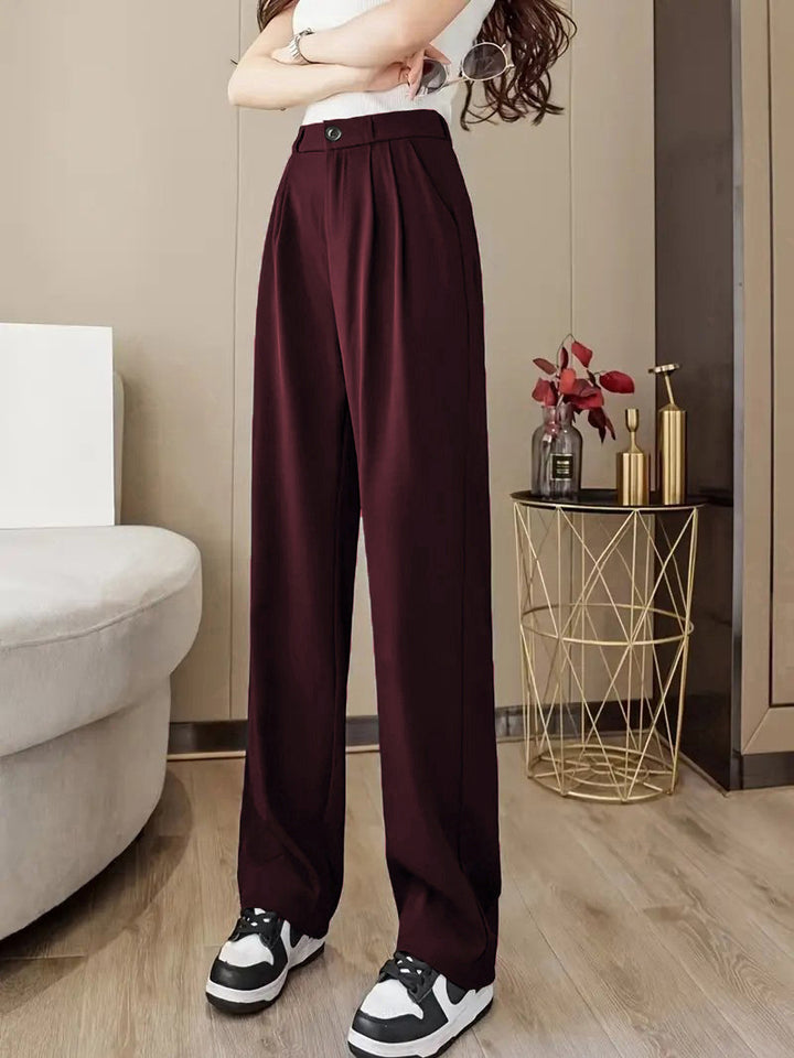 High-waisted pleated wide-leg pants for women Lune London