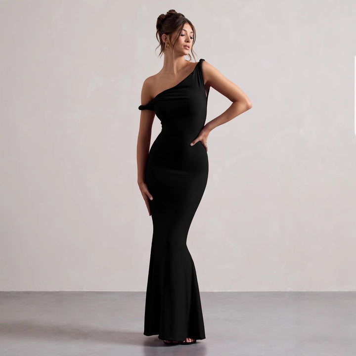 Elegant one-shoulder maxi dress Lune London
