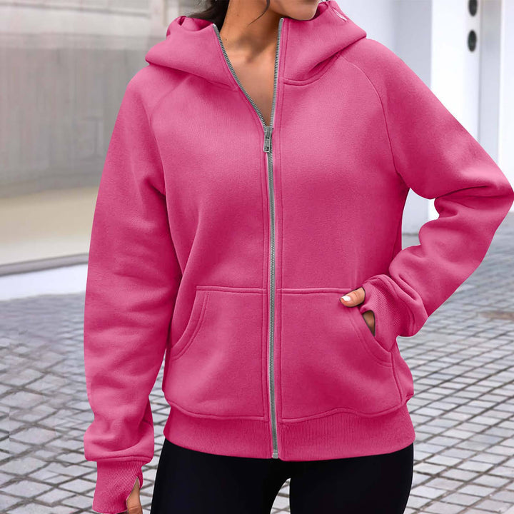 Ladies comfortable and stylish zip hooded sweatshirt Lune London