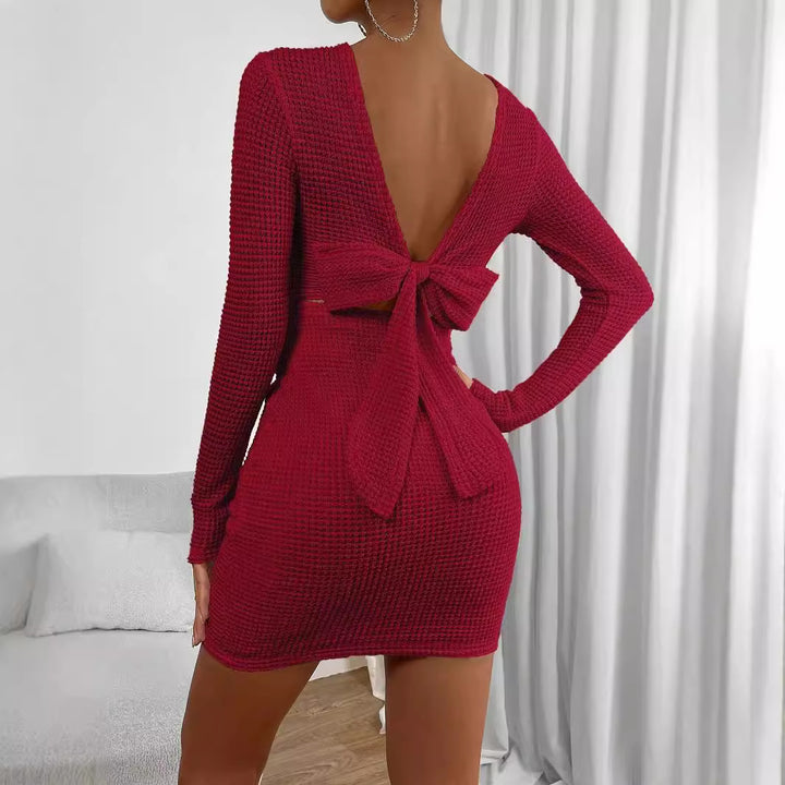 Robe en tricot ajustée pour femmes avec manches longues Chic & Stil