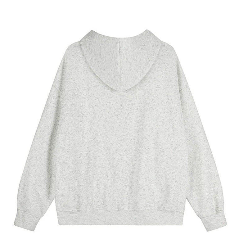 Women's oversized hoodie sweatshirt jacket in used look with stud decoration and full-length zipper Amarae