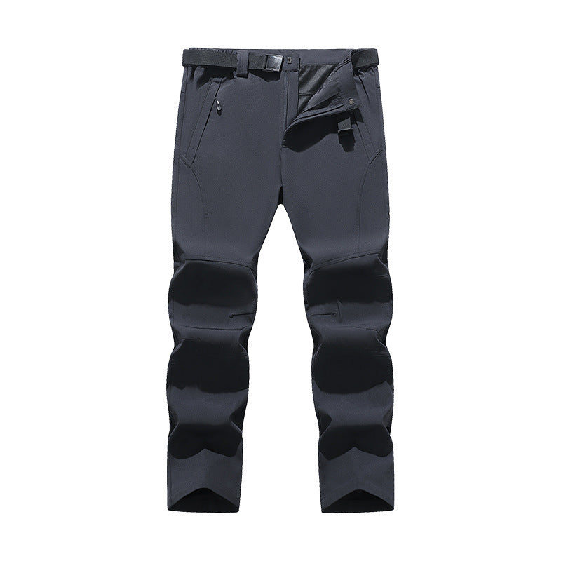 Men's softshell pants for outdoor with pre-shaped knees, integrated belt and zippered pockets Amarae