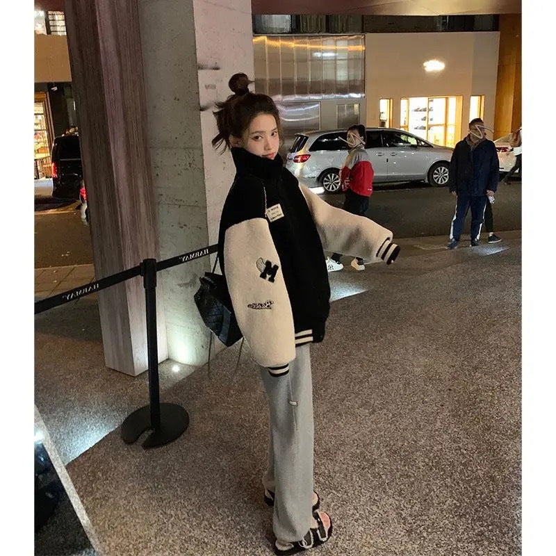 Women's fleece jacket with high collar Chic & Stil