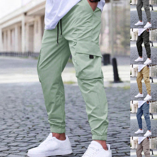 Men's cargo pants with elastic waistband and practical side pockets Amarae