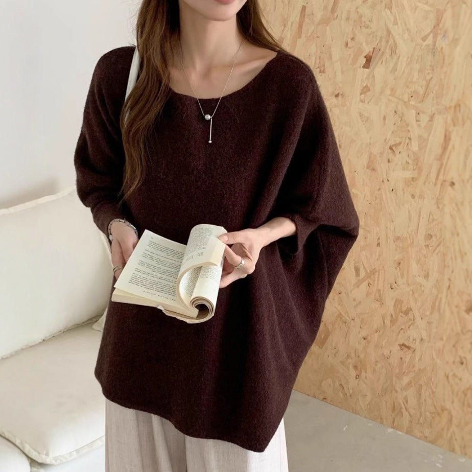 Sweater oversize en tricot pour femmes avec une coupe décontractée et des manches dramatiques Chic & Stil