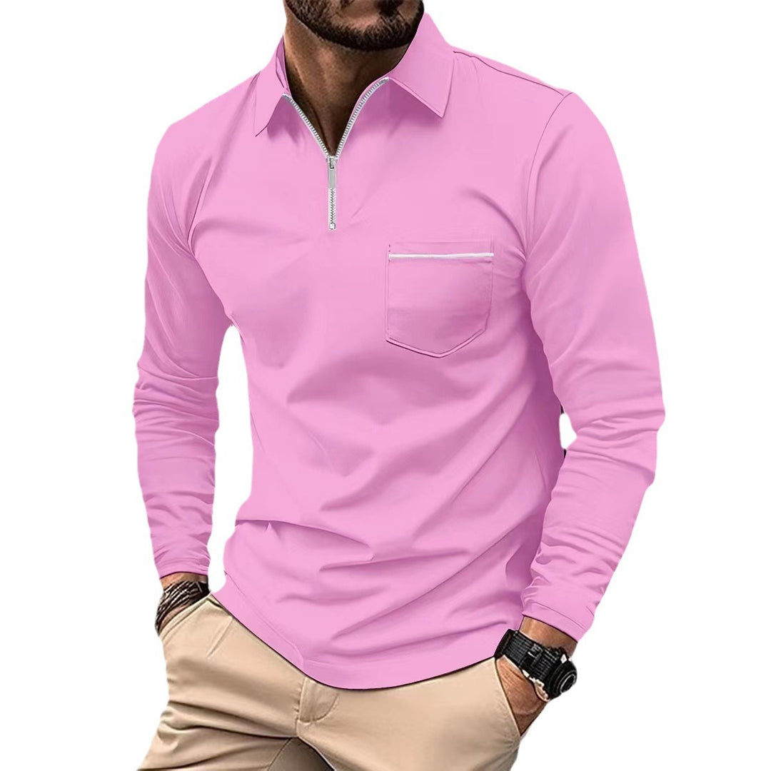 Men's long sleeve shirt with zipper and chest pocket Lune London