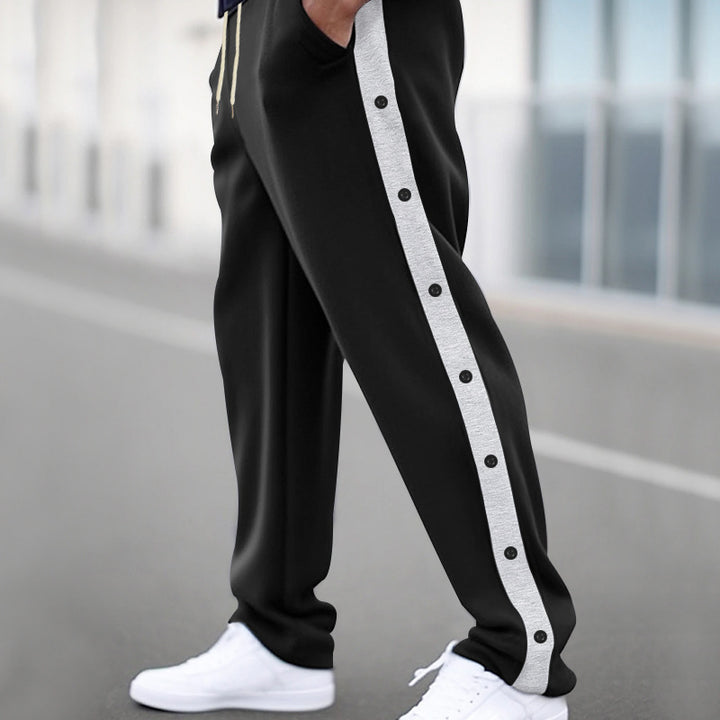 Sporty men's jogging pants with snap button details Lune London