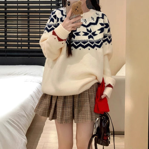 Pull confortable pour femmes avec motif d'hiver Chic & Stil
