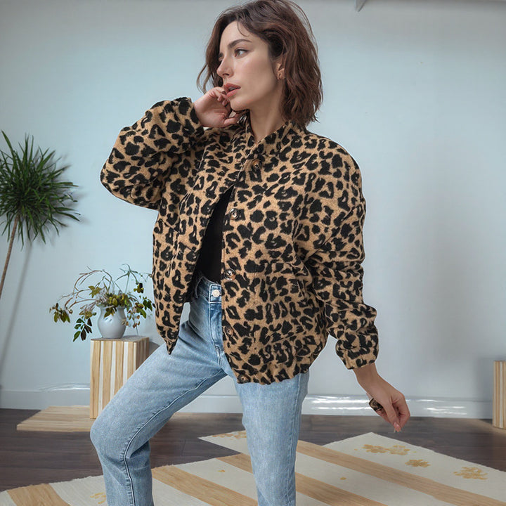 Lune London leopard print plush teddy jacket for women