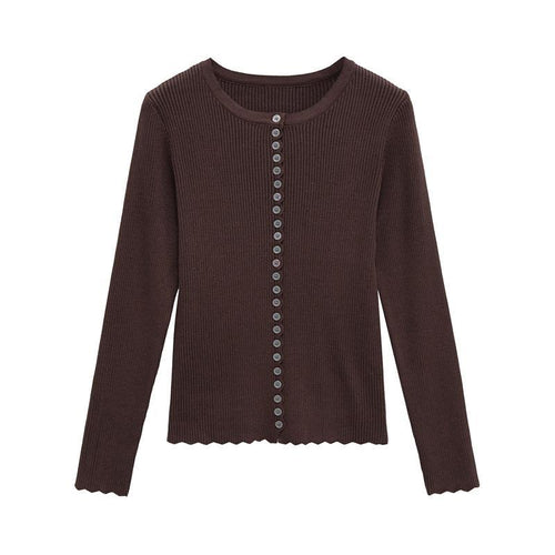 Fine knit jacket for women with elegant button details Amarae