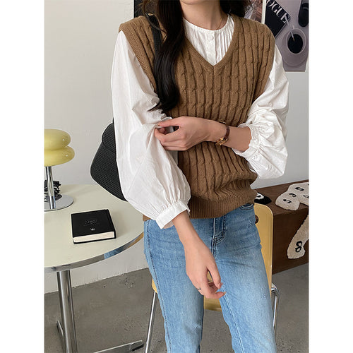 Women's Fashionable Sleeveless Knit Sweater Chic & Stil