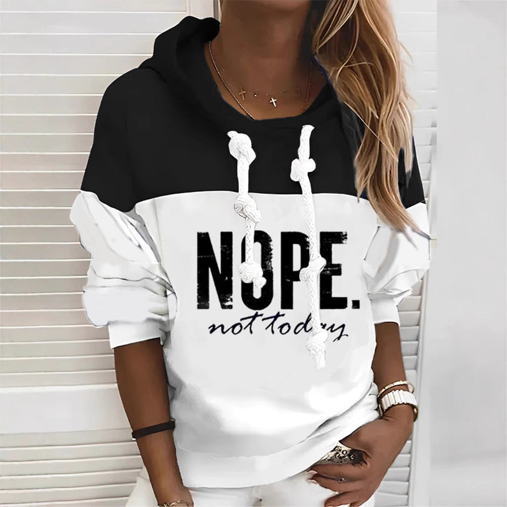 Hoodie décontracté pour femme avec écriture à la mode Chic & Stil