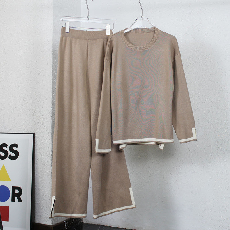 Relaxing loungewear set for ladies with contrasting trim details Lune London
