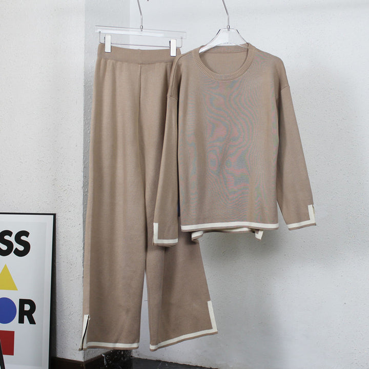 Relaxing loungewear set for ladies with contrasting trim details Lune London