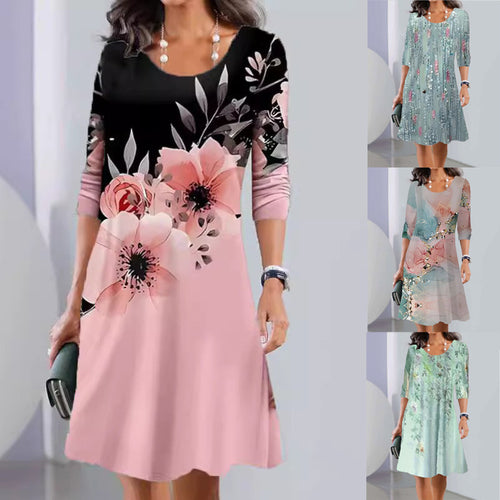 A-line dress for women with a delicate floral pattern Amarae