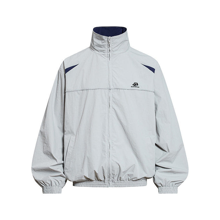 Men's Lightweight Windbreaker Jacket with Stand Collar, Elastic Hem and Relaxed Fit Amarae