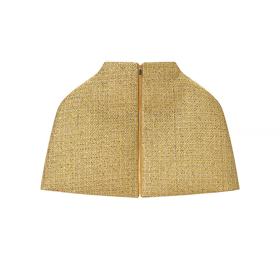 Ladies Short Capelet made of Boucle Tweed with Stand-up Collar Amarae