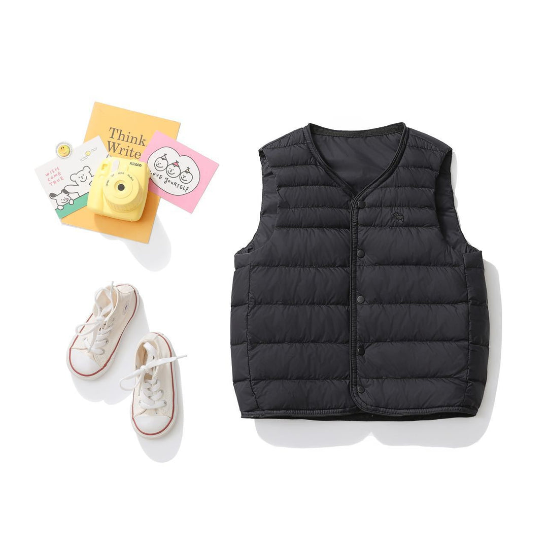 Women's Sleeveless Thermo-Lite Quilted Vest with V-Neck and Snap Button Closure Amarae