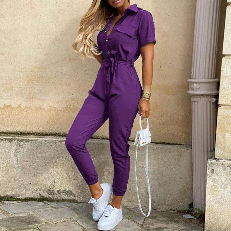 Ladies trendy jumpsuit with fitted cut and practical pockets Lune London