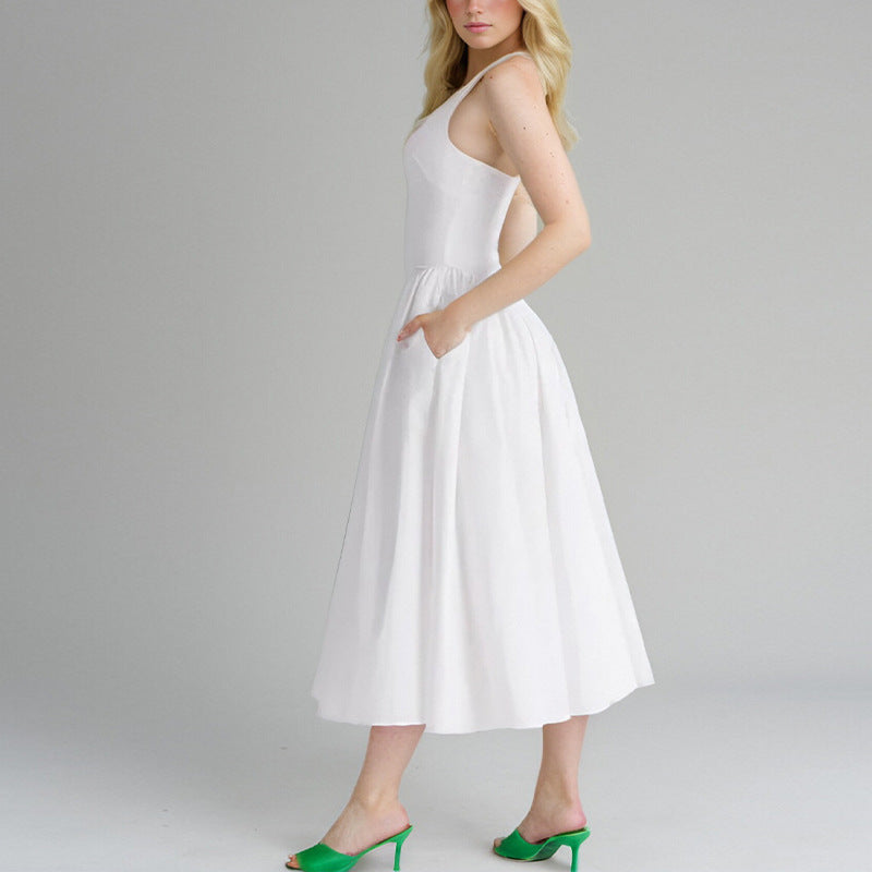 Robe Maxi Élégante pour Femmes avec Décolleté en V Profond et Jupe Flottante Chic & Stil