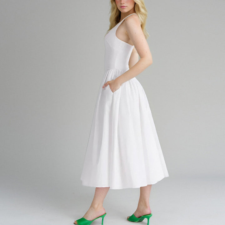 Robe Maxi Élégante pour Femmes avec Décolleté en V Profond et Jupe Flottante Chic & Stil