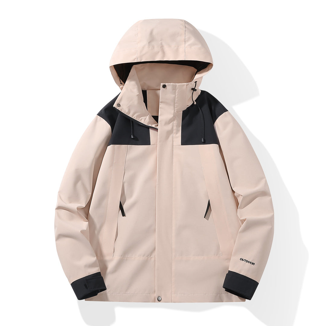 Men's Weatherproof Shell Parka with Adjustable Hood and Concealed Zippers Amarae