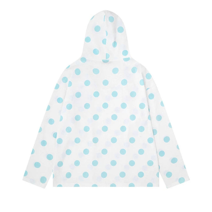 Women's lightweight hooded sweatshirt with all-over polka dot print, drawstring and relaxed fit Amarae