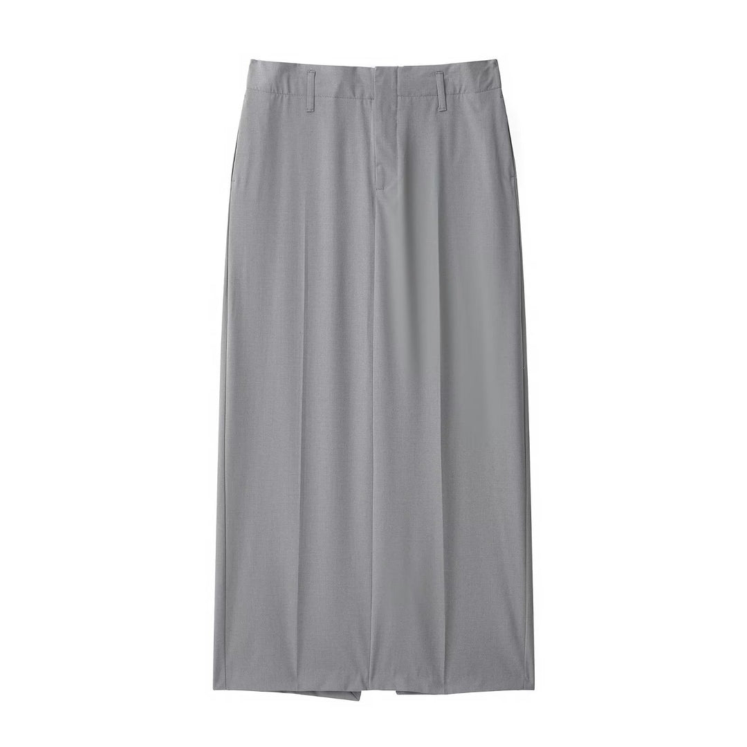 Ladies Elegant Maxi Skirt with Pleat and Belt Loops Amarae