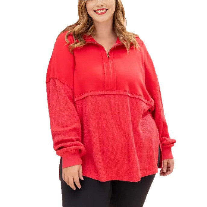Pull décontracté pour femmes avec fermeture éclair et coupe décontractée Chic & Stil