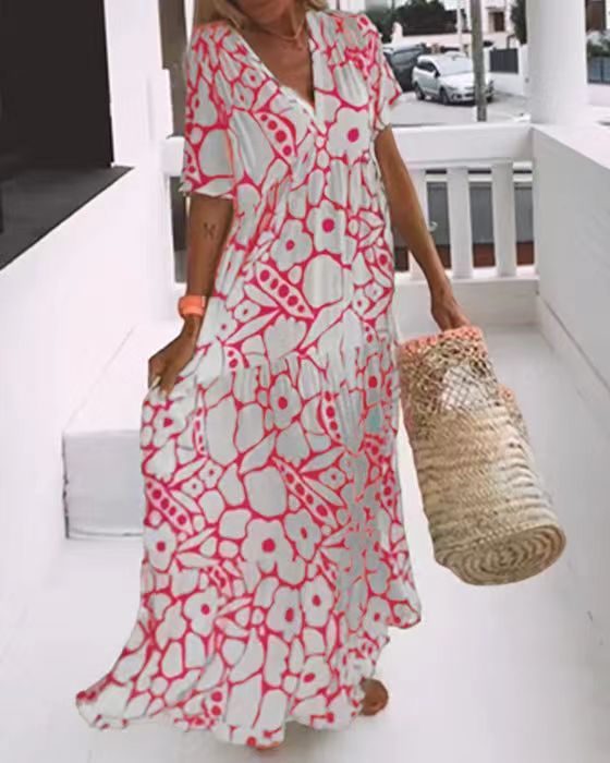 Ladies Floral Maxi Dress Fluid Lune London