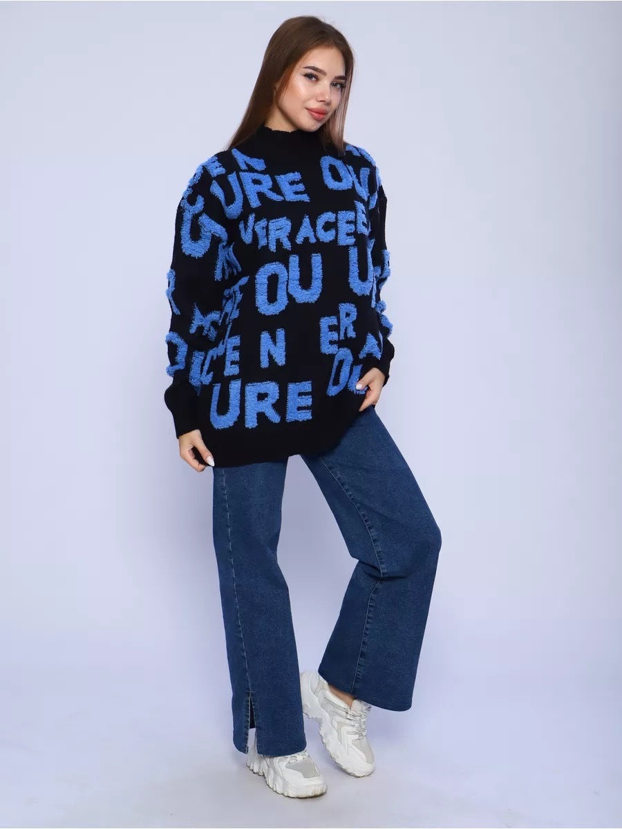 Pull tendance pour femmes avec col montant et coupe oversize Chic & Stil